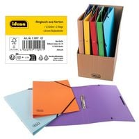 Produktbild: Idena Display Ringb&uuml;cher 2 Ringe DIN A4 20mm 12 St&uuml;ck aus Karton inkl. Stehsammler