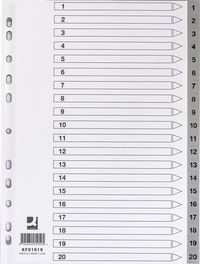 Produktbild: Register Plastik A4 1-20 grau