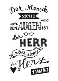 Produktbild: Stempel Der Mensch sieht was vor den Augen ist, Gott aber sieht das Herz. 1 Sam 16,7