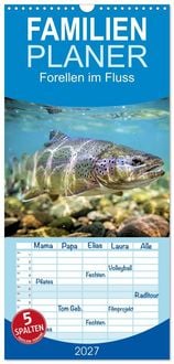 Produktbild: Familienplaner 2027 - Forellen im Fluss mit 5 Spalten (Wandkalender, 21 x 45 cm) CALVENDO