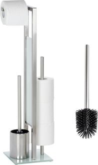 Produktbild: Stand WC-Garnitur Mod. Rivalta Edelstahl Matt inklusive Ersatzb&uuml;rste, rostfrei