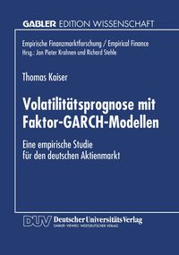 Produktbild: Volatilit&auml;tsprognose mit Faktor-GARCH-Modellen