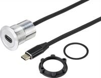 Produktbild: TRU COMPONENTS TC-9534344 USB-Einbaubuchse Buchse, Einbau USB-C&reg; Buchse Paneldicke: 1-10 mm Inhalt: 1 St.