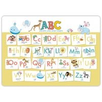 Produktbild: Hochwertiges ABC-Mini-Lernposter der Tiere (32,4 x 45,8 cm): Stabiler Karton, folienbeschichtet, abwischbar.