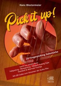 Produktbild: Pick it up! 20 Fingerpicking Solost&uuml;cke. Leicht bis mittelschwer.