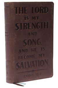 Produktbild: KJV Holy Bible: Personal Size with Cross References, Brown Genuine Leather, Red Letter, Comfort Print: King James Version (Verse Art Cover Collection)