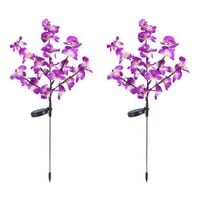 Produktbild: LED Gartenstecker Orchidee Solar, 2er Set, solarbetriebene Gartenbeleuchtung