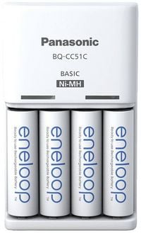 Produktbild: Panasonic Basic BQ-CC51 + 4x eneloop AA Steckerladerger&auml;t NiMH Micro (AAA), Mignon (AA)