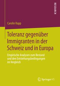 Produktbild: Toleranz gegen&uuml;ber Immigranten in der Schweiz und in Europa