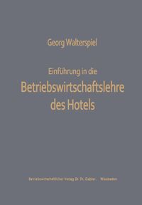 Produktbild: Einf&uuml;hrung in die Betriebswirtschaftslehre des Hotels