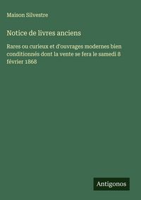 Produktbild: Notice de livres anciens