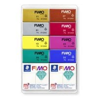 Produktbild: STAEDTLER FIMO effect 8013 , ofenhärtende Modelliermasse, Mixing Pearls, 2x57 g Blöcken + 8 Halbblöcken á 25 g