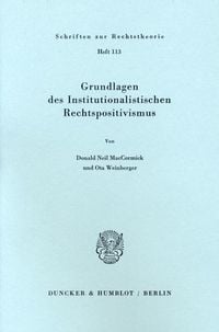 Produktbild: Grundlagen des institutionalistischen Rechtspositivismus.