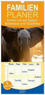 Produktbild: Familienplaner 2027 - Komm mit auf Safari! Botswana und S&uuml;dafrika mit 5 Spalten (Wandkalender, 21 x 45 cm) CALVENDO