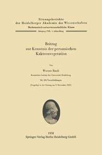 Produktbild: Beitrag zur Kenntnis der peruanischen Kakteenvegetation