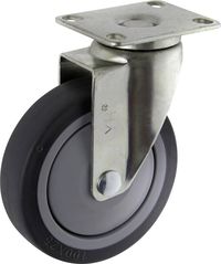 Produktbild: TOOLCRAFT TO-5137917 Lenkrolle TPR 100mm mit Anschraubplatte Tragf&auml;higkeit (max.): 65kg