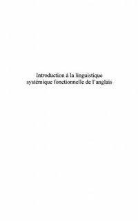 Produktbild: Introduction a la linguistiquesystemique fonctionnelle de l