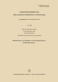 Produktbild: Untersuchung von Walz&ouml;len und Walz&ouml;lemulsionen im Kaltwalzversuch