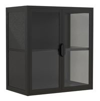 Produktbild: Stahl Wandvitrine H&auml;ngevitrine Vitrine Glas Flokas