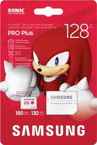 Produktbild: Samsung Sonic Edition - \"Knuckles\" microSDXC-Karte Retail 128GB A2 Application Performance Class, v30 Video Speed Class, UHS-I U3