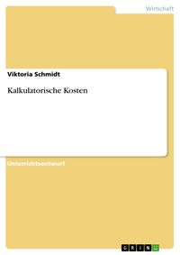 Produktbild: Kalkulatorische Kosten