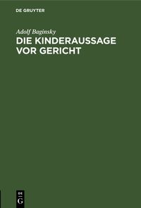 Produktbild: Die Kinderaussage vor Gericht