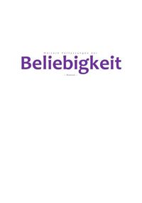 Produktbild: Weitere Verfassungen der Beliebigkeit