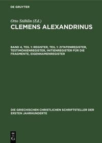 Produktbild: Register, Teil 1: Zitatenregister, Testimonienregister, Initienregister f&uuml;r die Fragmente, Eigennamenregister