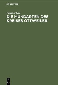 Produktbild: Die Mundarten des Kreises Ottweiler