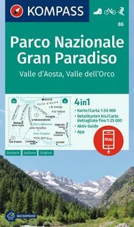 Produktbild: KOMPASS Wanderkarte 86 Parco Nazionale Gran Paradiso, Valle d'Aosta, Valle dell'Orco 1:50.000