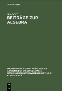 Produktbild: Beitr&auml;ge zur Algebra