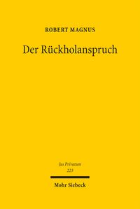 Produktbild: Der R&uuml;ckholanspruch