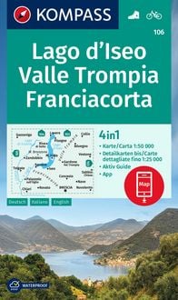 Produktbild: KOMPASS Wanderkarte 106 Lago d'Iseo, Valle Trompia, Franciacorta 1:50.000