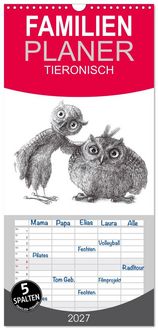 Produktbild: Familienplaner 2027 - TIERONISCH mit 5 Spalten (Wandkalender, 21 x 45 cm) CALVENDO