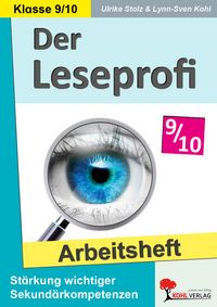 Produktbild: Der Leseprofi / Arbeitsheft - Fit durch Lesetraining / Klasse 9-10