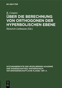 Produktbild: &Uuml;ber die Berechnung von Orthogonen der hyperbolischen Ebene