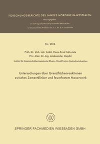 Produktbild: Untersuchungen &uuml;ber Grenzfl&auml;chenreaktionen zwischen Zementklinker und feuerfestem Mauerwerk