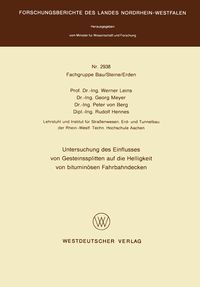 Produktbild: Untersuchung des Einflusses von Gesteinssplitten auf die Helligkeit von bitumin&ouml;sen Fahrbahndecken