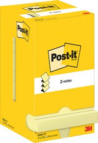 Produktbild: Post-it&reg; Z-Notes Haftnotizen Spenderbox gelb, 76 x 76 mm 12 St&uuml;ck