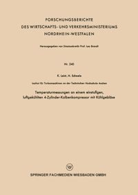 Produktbild: Temperaturmessungen an einem einstufigen, luftgek&uuml;hlten 4-Zylinder-Kolbenkompressor mit K&uuml;hlgebl&auml;se