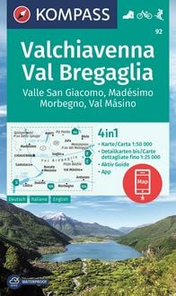 Produktbild: KOMPASS Wanderkarte 92 Chiavenna/Val Bregaglia 1:50.000