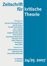 Produktbild: Zeitschrift f&uuml;r kritische Theorie / Zeitschrift f&uuml;r kritische Theorie, Heft 24/25 (2007)