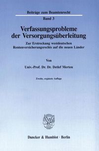 Produktbild: Verfassungsprobleme der Versorgungs&uuml;berleitung.