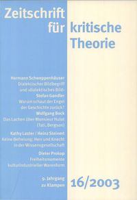 Produktbild: Zeitschrift f&uuml;r kritische Theorie / Zeitschrift f&uuml;r kritische Theorie, Heft 16 (2003)