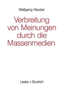 Produktbild: Verbreitung von Meinungen durch die Massenmedien