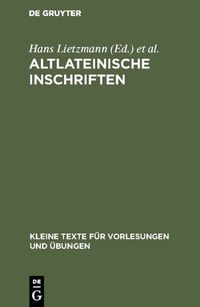 Produktbild: Altlateinische Inschriften