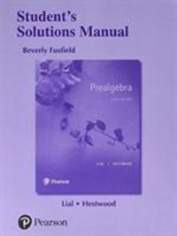 Produktbild: Lial, M: Student's Solutions Manual for Prealgebra