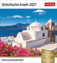 Produktbild: Griechische Inseln Sehnsuchtskalender 2027 - Wochenkalender mit 53 Postkarten