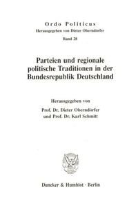 Produktbild: Parteien und regionale politische Traditionen in der Bundesrepublik Deutschland.