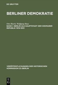 Produktbild: Berlin als Hauptstadt der Weimarer Republik 1919&ndash;1933
